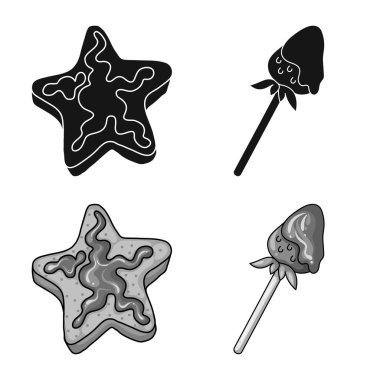 Şekerlemeler ve mutfak simge vektör tasarımı. Şekerlemeler ve ürün stok vektör çizim koleksiyonu.