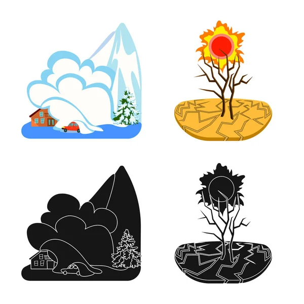 Vector design of weather and distress icon. Collection of weather and crash vector icon for stock.