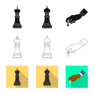 Şah mat ve ince ikon vektör çizim. Şah mat ve hedef hisse senedi simgesi için web topluluğu.