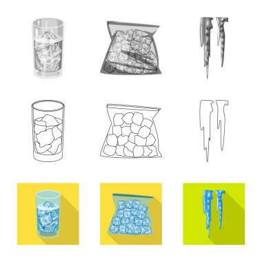 Doku ve donmuş işareti vektör çizimi. Doku ve şeffaf hisse senedi vektör çizim koleksiyonu.