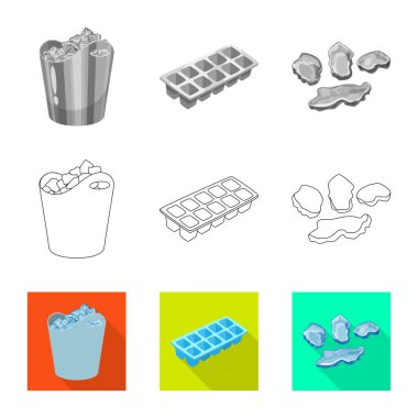 Doku ve donmuş simge vektör tasarımı. Doku ve web için şeffaf hisse senedi simgesi toplama.