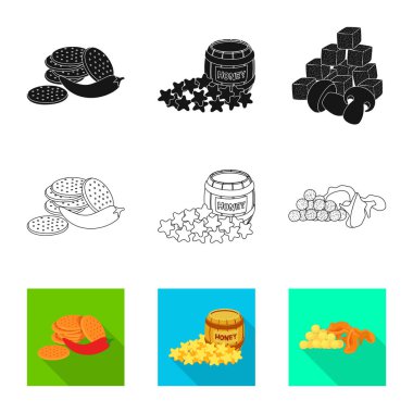 Tat ve daiç simge vektör tasarımı. Tat ve web için organik hisse senedi simgesi.