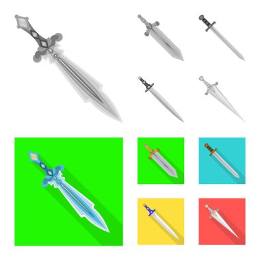 Oyun ve zırh logo vektör tasarımı. Oyun kümesi ve hisse senedi için bıçak vektör simgesi.