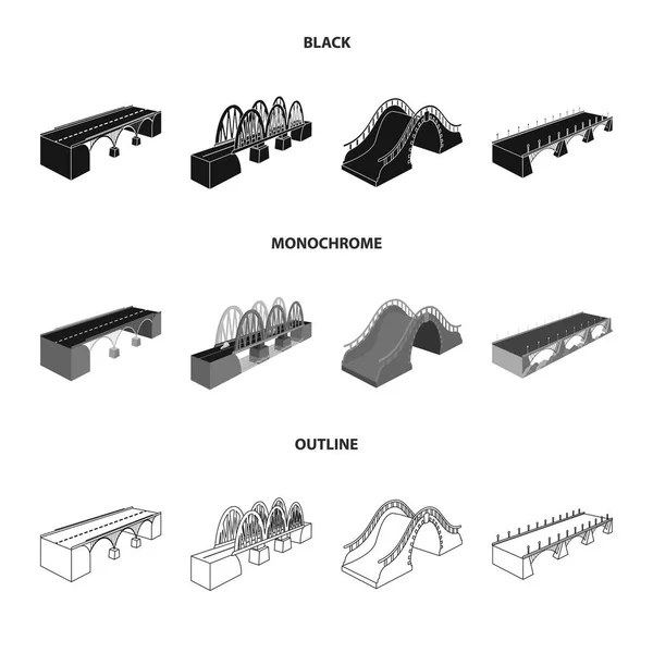 Isoliertes Verbindungsobjekt und Designsymbol. Satz Verbindungs- und Seitenlagersymbole für die Bahn. — Stockvektor