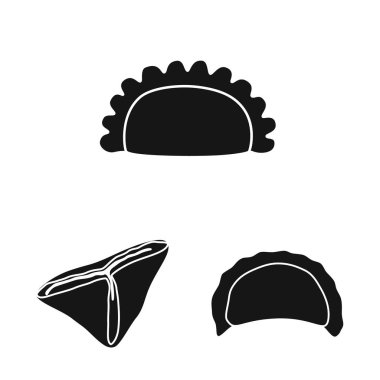 Mutfak vektör tasarımı ve meze logosu. Mutfak seti ve gıda stok vektör illüstrasyon.