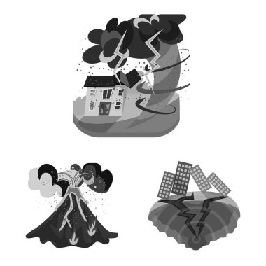 Doğanın izole nesnesi ve kıyamet logosu. Web için doğa ve çevre stok sembolü koleksiyonu.