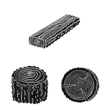 Parke ve inşaat işareti vektör tasarımı. Parke ve ahşap stok vektör illüstrasyon seti.