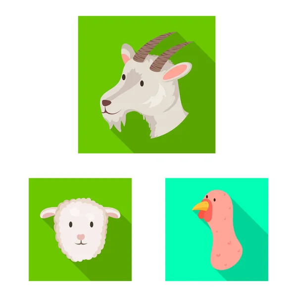 Diseño vectorial del icono de la agricultura y la cría. Colección de símbolos de agricultura y stock orgánico para la web . — Vector de stock