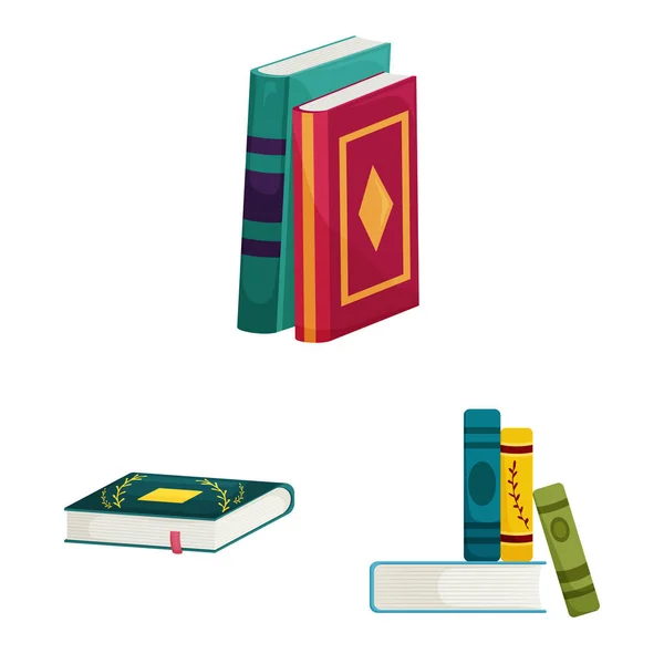 Objeto isolado da biblioteca e logotipo da livraria. Coleção de biblioteca e literatura ilustração vetor estoque . — Vetor de Stock