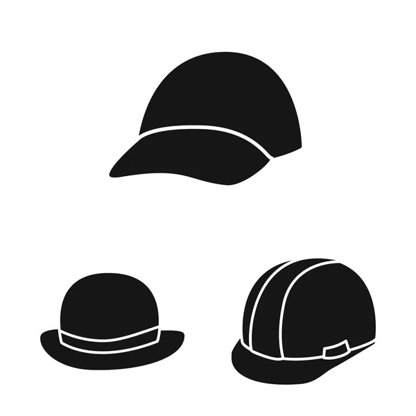 Illustrazione vettoriale del berretto e del logo del berretto. Set di icone vettoriali per berretto e pannolino . — Vettoriale Stock
