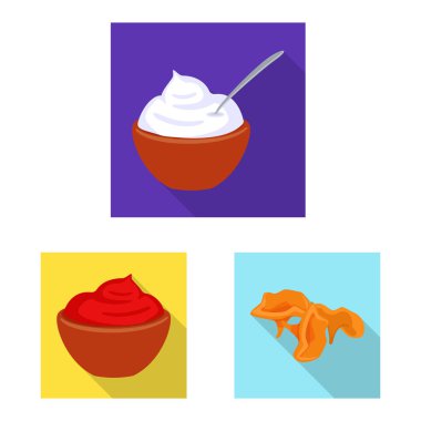 Tat ve ürün simge vektör Illustration. Tat ve hisse senedi için pişirme vektör ikon koleksiyonu.