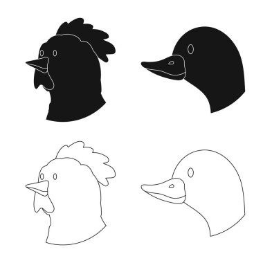 Tarım ve işareti üreme izole nesne. Tarım ve organik hisse senedi vektör çizim koleksiyonu.