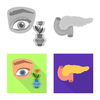 Diyet ve tedavi logo vektör tasarımı. Diyet ve ilaç hisse senedi vektör çizim seti.