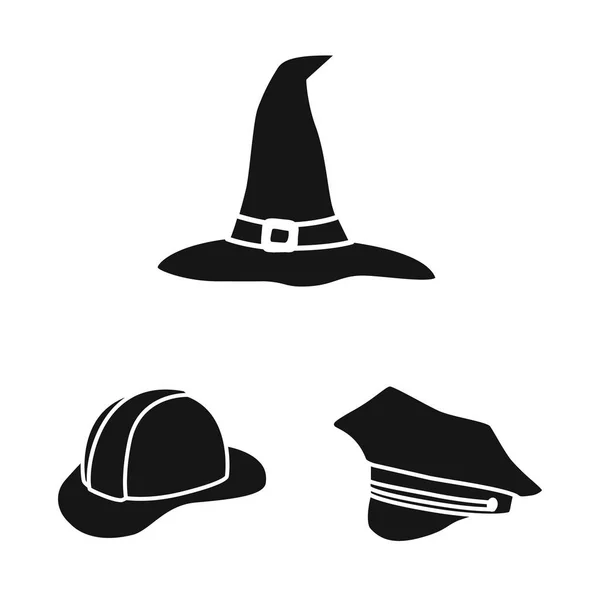 Векторная иллюстрация шапочки и берета. Коллекция векторных иллюстраций шапок и напперов . — стоковый вектор