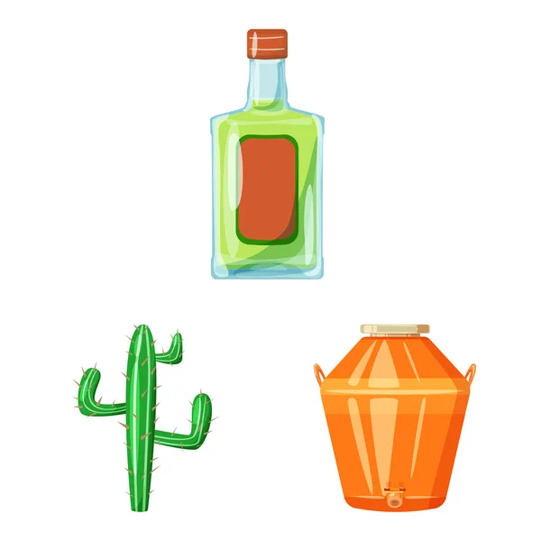 Ilustração vetorial do sinal do México e da tequila. Conjunto de México e símbolo de estoque de fiesta para web . —  Vetores de Stock