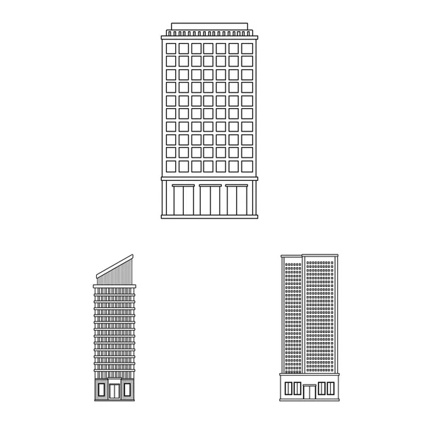 Vektor-Illustration von Architektur und Außensymbol. Architektur und Aktiensymbol der Stadt für das Web. — Stockvektor