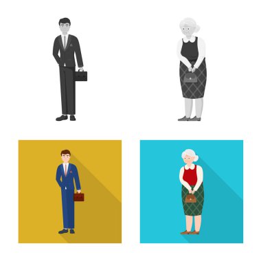 Karakter ve avatar sembolü yalıtılmış nesne. Hisse senedi için karakter ve portre vektör simge kümesi.