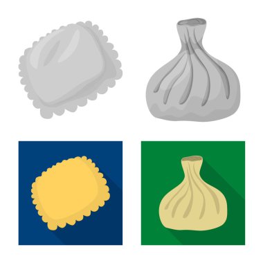 Ürünler ve pişirme işareti yalıtılmış nesne. Ürünler ve meze hisse senedi vektör çizim.