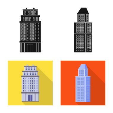 Belediye izole nesnesini ve merkezi logosu. Belediye ve Emlak hisse senedi simgesi için web topluluğu.