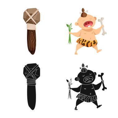 Evrim ve tarih öncesi simge vektör Illustration. Evrim ve geliştirme hisse senedi simgesi için web topluluğu.