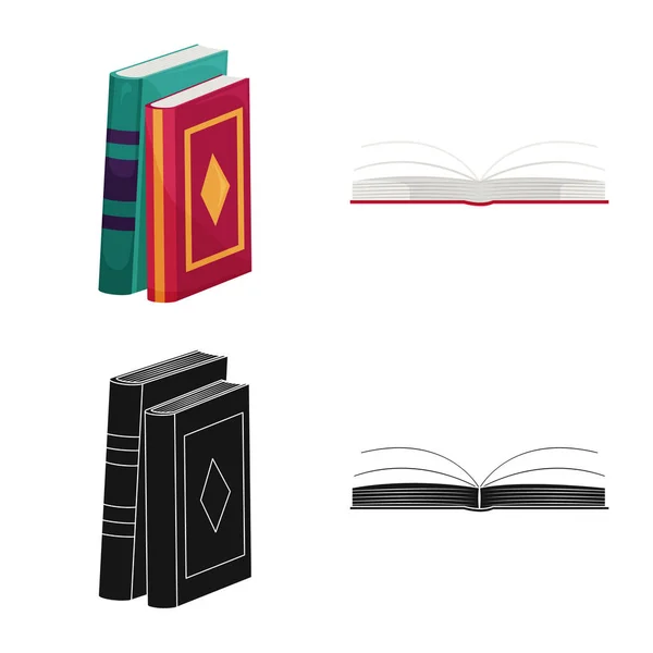 Векторный дизайн обучения и символ обложки. Коллекция учебно-книжных векторных иллюстраций . — стоковый вектор
