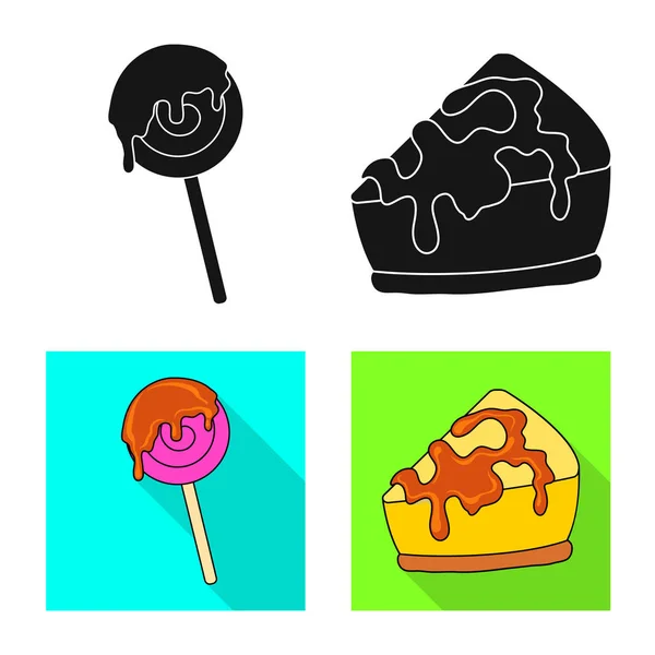 Vectorillustratie van zoetwaren en culinaire symbool. Set van zoetwaren en product aandelensymbool voor web. — Stockvector