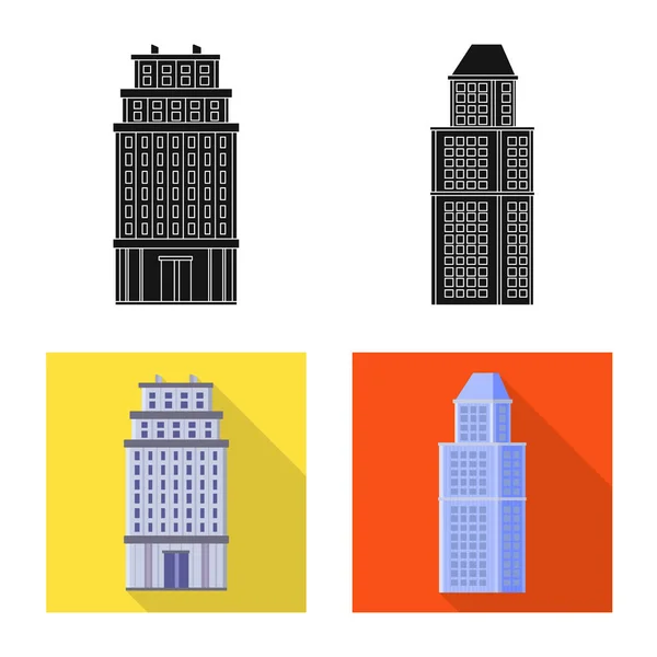 Isolerade objekt av kommunalt och center-logotypen. Samling av kommunal och estate aktiesymbol för webben. — Stock vektor