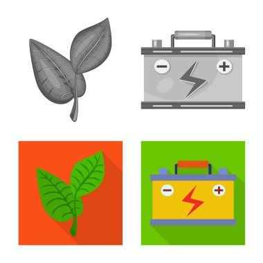 Yenilik ve teknoloji simge vektör tasarımı. Yenilik ve hisse senedi için doğa vektör simge kümesi.