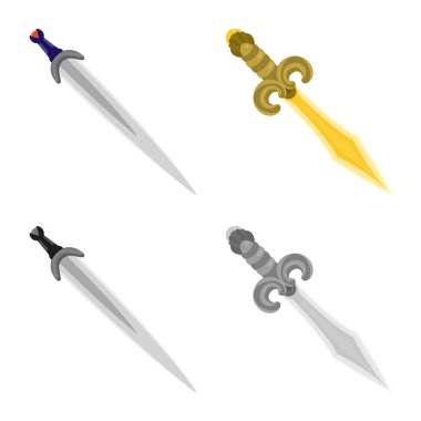 Oyun ve zırh simge vektör Illustration. Oyun ve bıçak hisse senedi vektör çizim topluluğu.