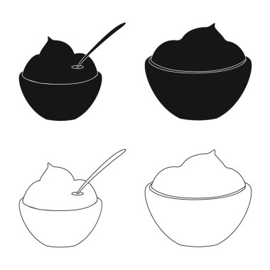 Tat ve ürün simge vektör Illustration. Tat ve hisse senedi simgesi web için pişirme.