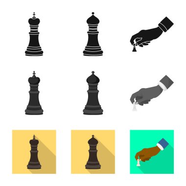 Şah mat ve ince simge vektör tasarımı. Şah mat ve hedef hisse senedi simgesi web için kümesi.