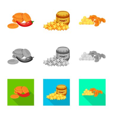 Tat ve daiç simge vektör Illustration. Tat ve hisse senedi için organik vektör ikon koleksiyonu.