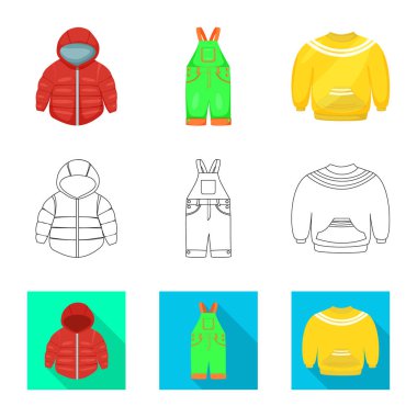 Moda ve giysi logo vektör tasarımı. Hisse senedi için moda ve pamuk vektör simge topluluğu.