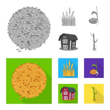 Tarım ve tarım logo vektör tasarımı. Hisse senedi için tarım ve bitki vektör simge kümesi.