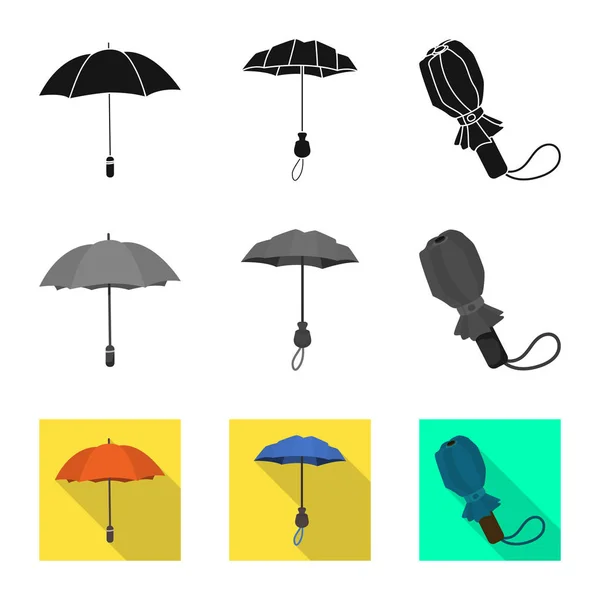 Illustration vectorielle de protection et icône fermée. Collecte d'illustration vectorielle de la protection et du stock pluvieux . — Image vectorielle