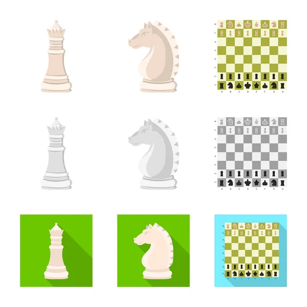 Elkülönített objektum sakk-matt és vékony ikon. Gyűjteménye sakk-matt és cél vektor stock illusztráció. — Stock Vector