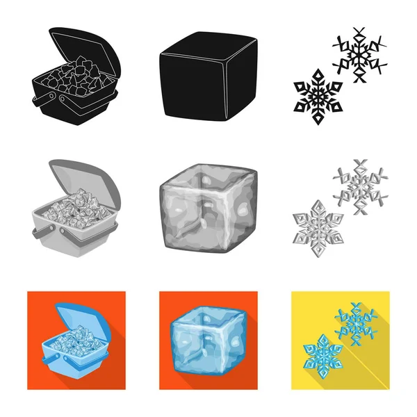 Diseño vectorial de textura y logo congelado. Conjunto de textura e icono de vector transparente para stock . — Vector de stock