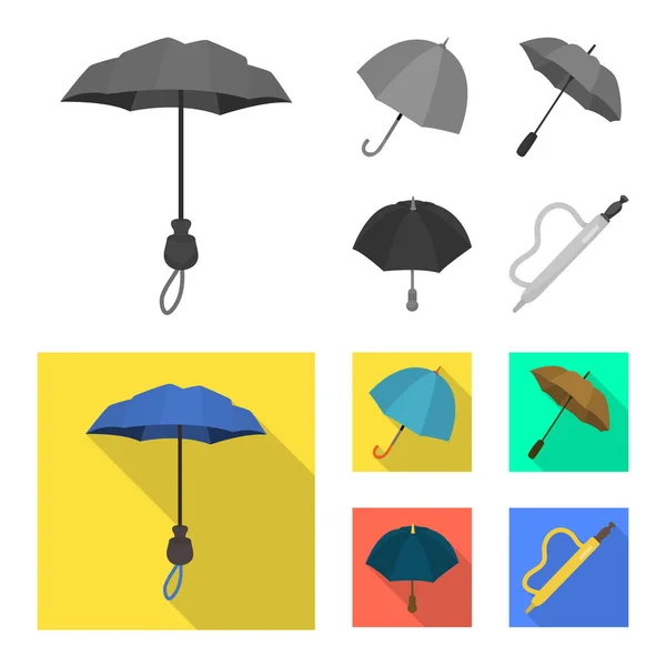 Ilustración vectorial de protección e icono cerrado. Colección de protección e icono vectorial lluvioso para stock . — Vector de stock