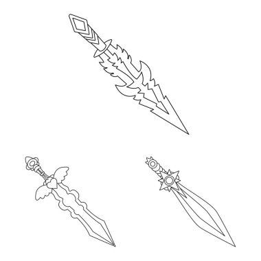 Oyun ve zırh simge vektör Illustration. Oyun ve bıçak hisse senedi vektör çizim topluluğu.