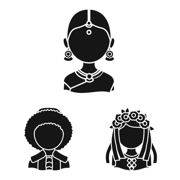Vector illustration of person and culture symbol. Collection of person and race stock vector illustration. — Stock Vector