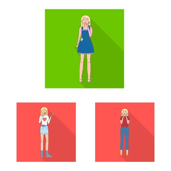 Ilustración vectorial de la mujer y el cuerpo icono. Colección de mujer y símbolo de stock de estilo para la web . — Vector de stock