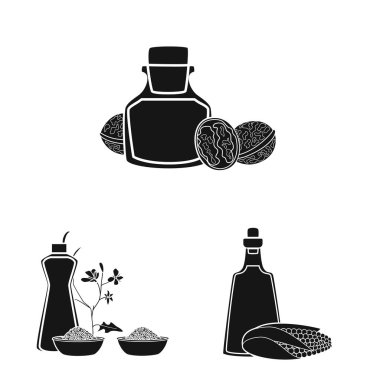 Petrol ve tarım simgesi yalıtılmış nesne. Petrol topluluğu ve hisse senedi için cam vektör simgesi.