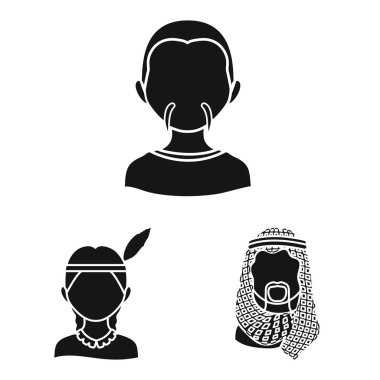 Vector illustration of person and culture sign. Collection of person and race stock symbol for web. clipart