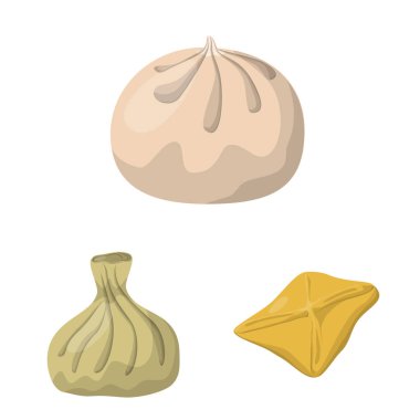 Köfte ve gıda işareti izole nesne. Köfte ve doldurulmuş stok vektör illüstrasyon koleksiyonu.