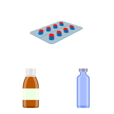 Eczane ve ilaç logosu izole nesne. Web için eczane ve sağlık Stok sembolü koleksiyonu.