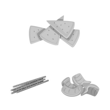 Ürün ve menü logosunun vektör tasarımı. Web için ürün ve bar stok sembolü kümesi.