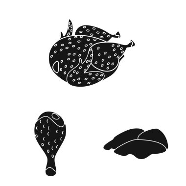 Restoran ve tarım sembolü vektör illüstrasyon. Web için restoran ve ham stok sembolü seti.