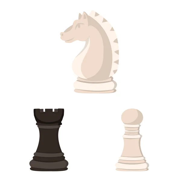 Vector design of chess and game icon. Set of chess and strategy stock vector illustration. — Stock Vector