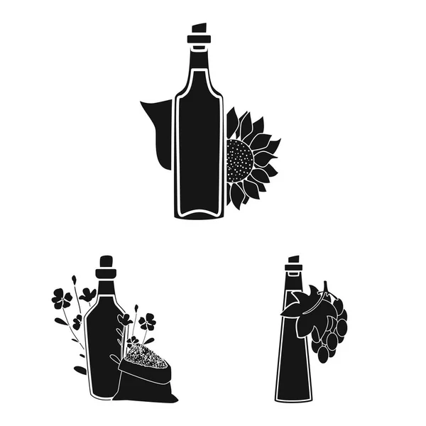 Vektor Illustration von Öl und Landwirtschaft Symbol. Set von Öl und Glas Vektor Symbol für Lager. — Stockvektor