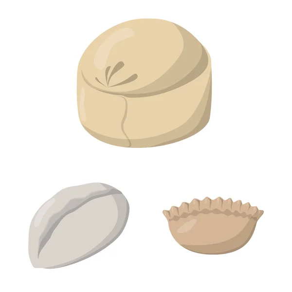 Diseño vectorial de albóndigas y símbolo alimenticio. Set de albóndigas e ícono de vectores rellenos para stock . — Vector de stock